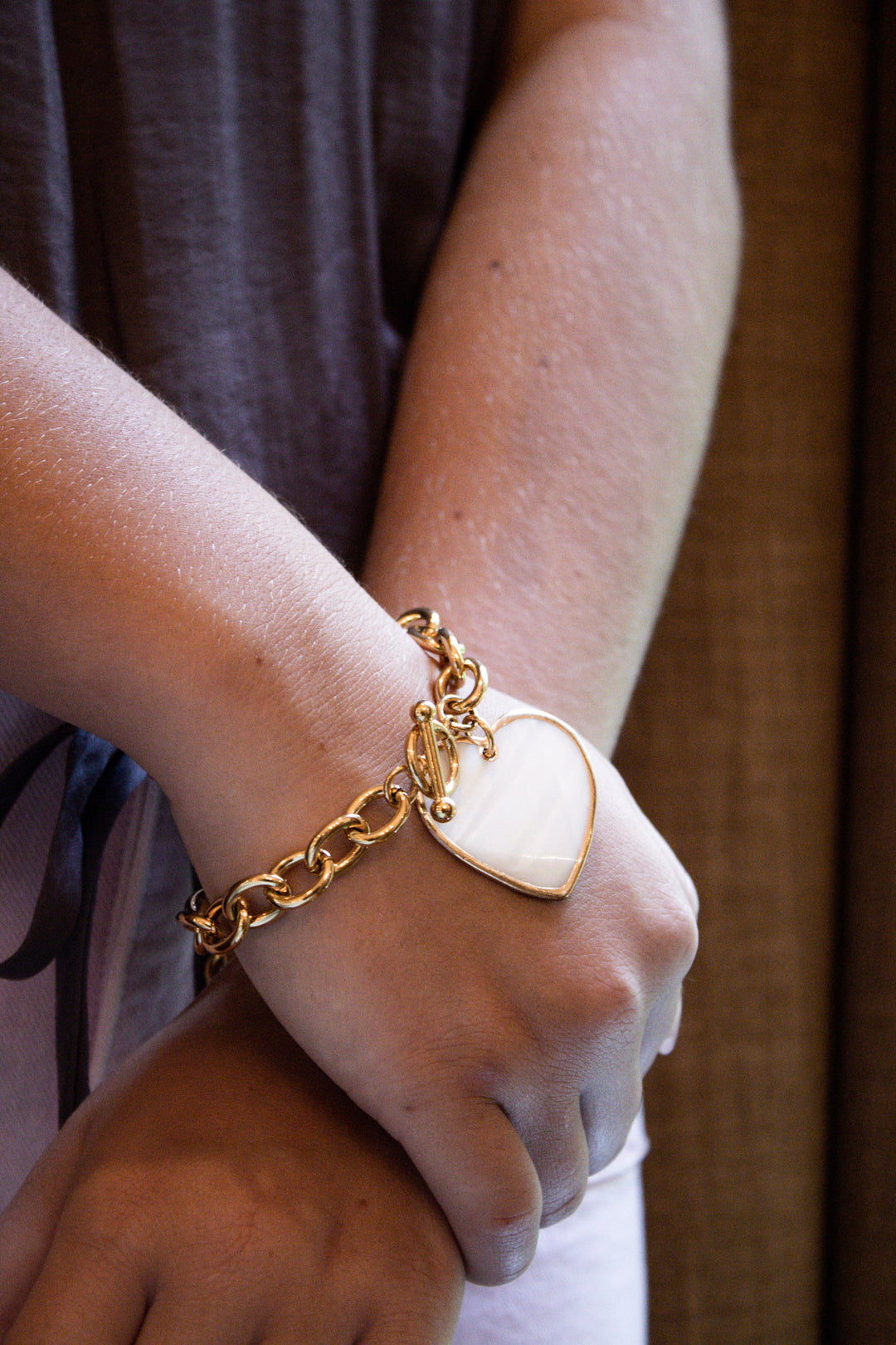Bonnie Mother-of-Pearl Heart Toggle Bracelet