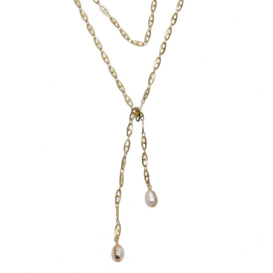 Dipped Baroque Pearl Wrap Necklace