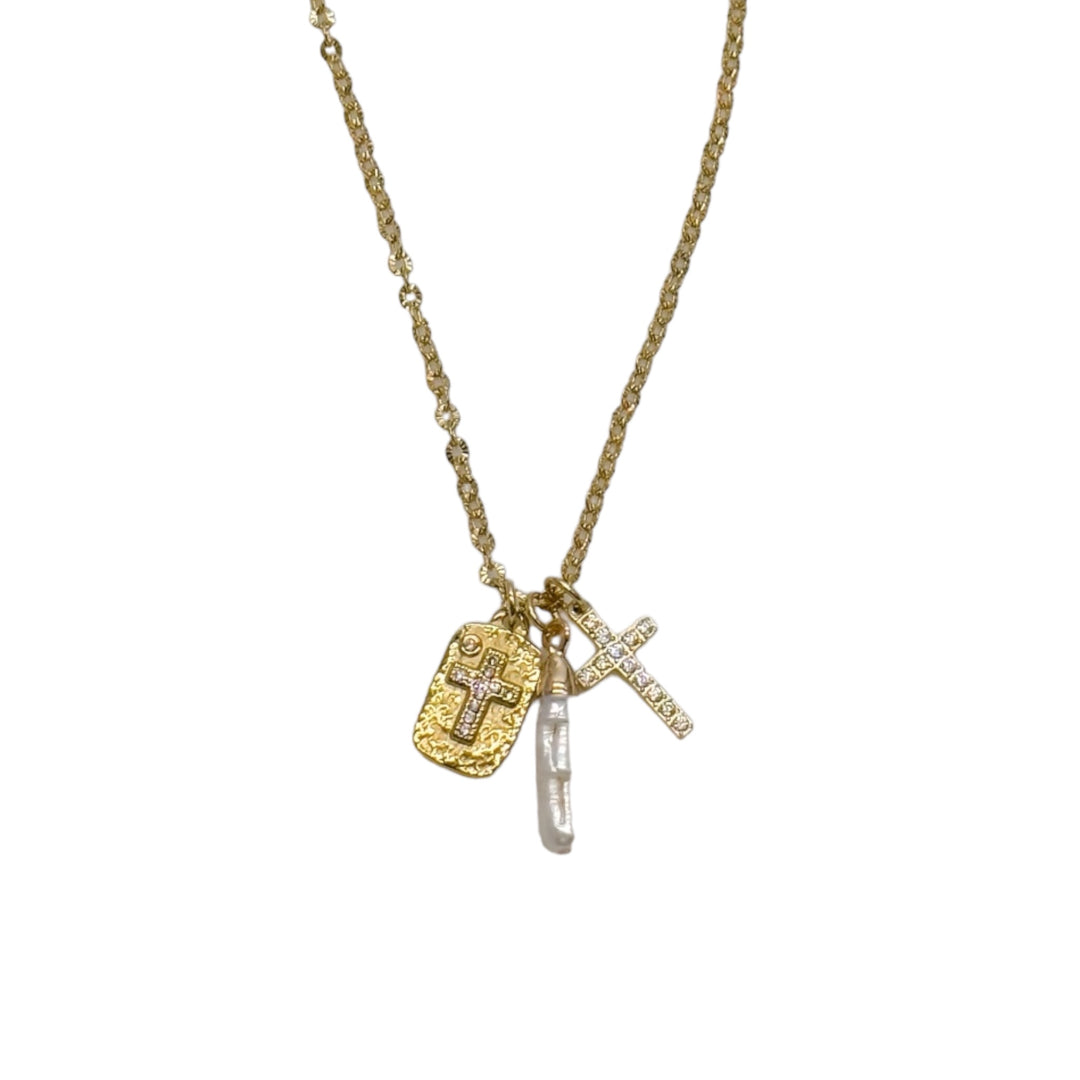 Leah Cross Charm Necklace