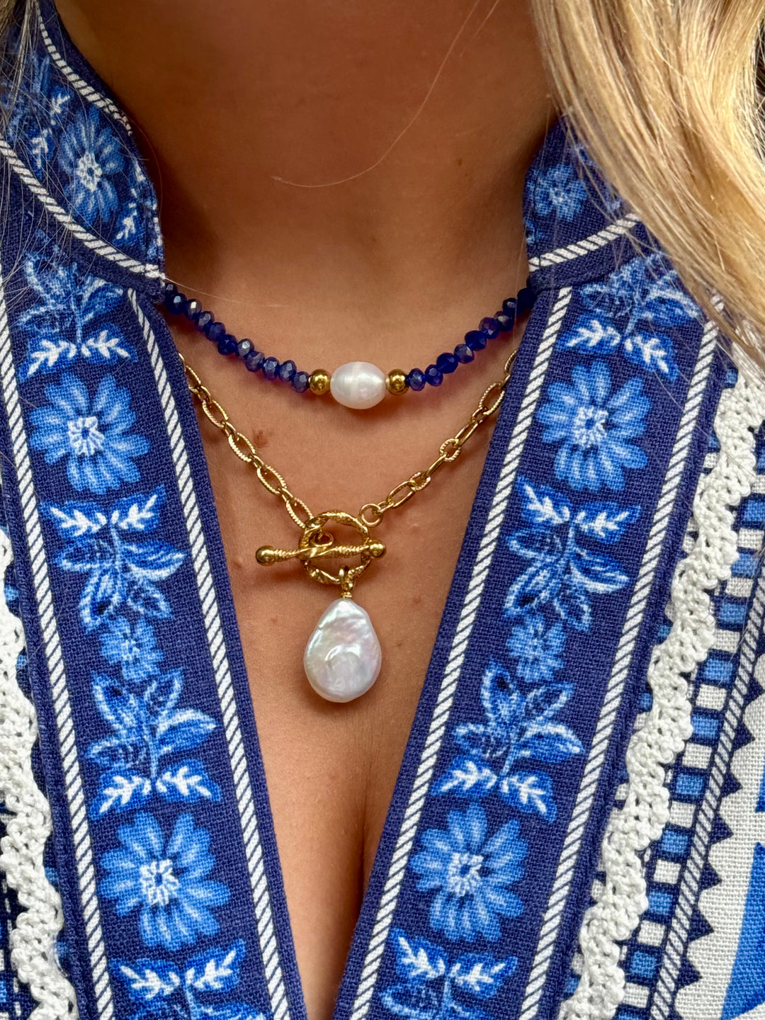 Pearl Pop Crystal Layering Necklace