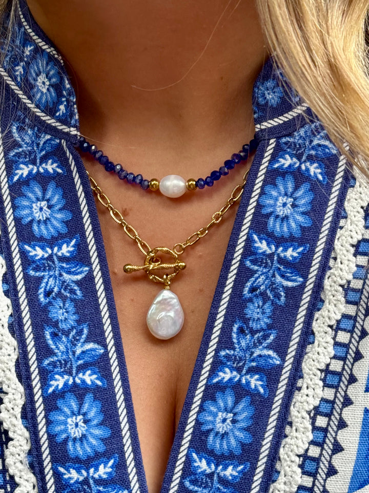 Pearl Pop Crystal Layering Necklace