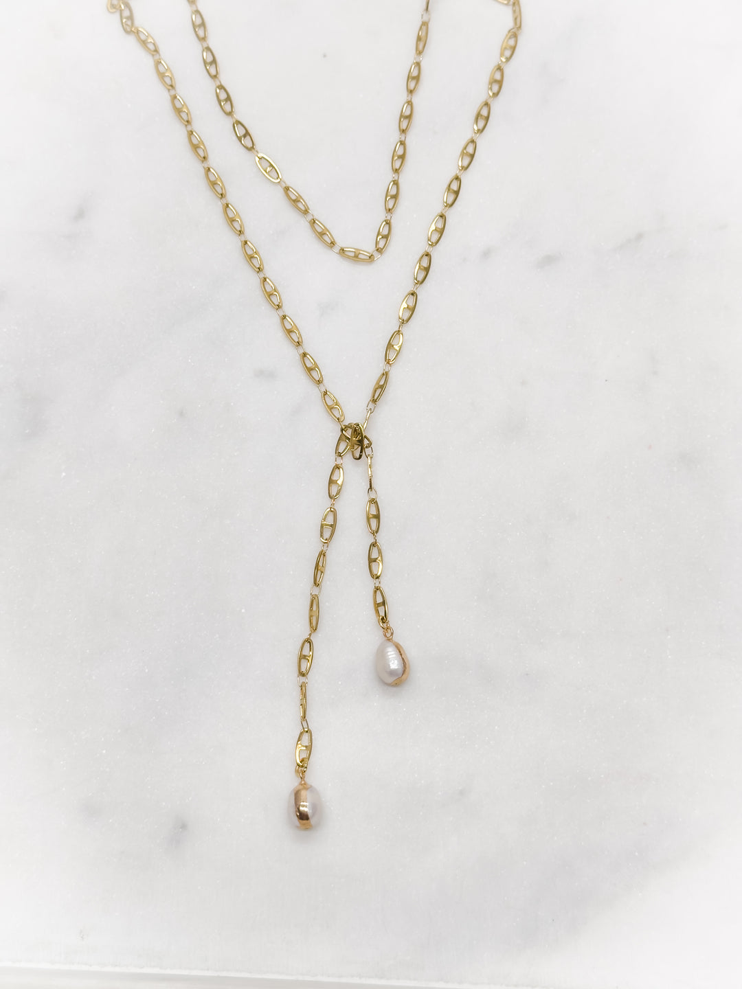 Dipped Baroque Pearl Wrap Necklace