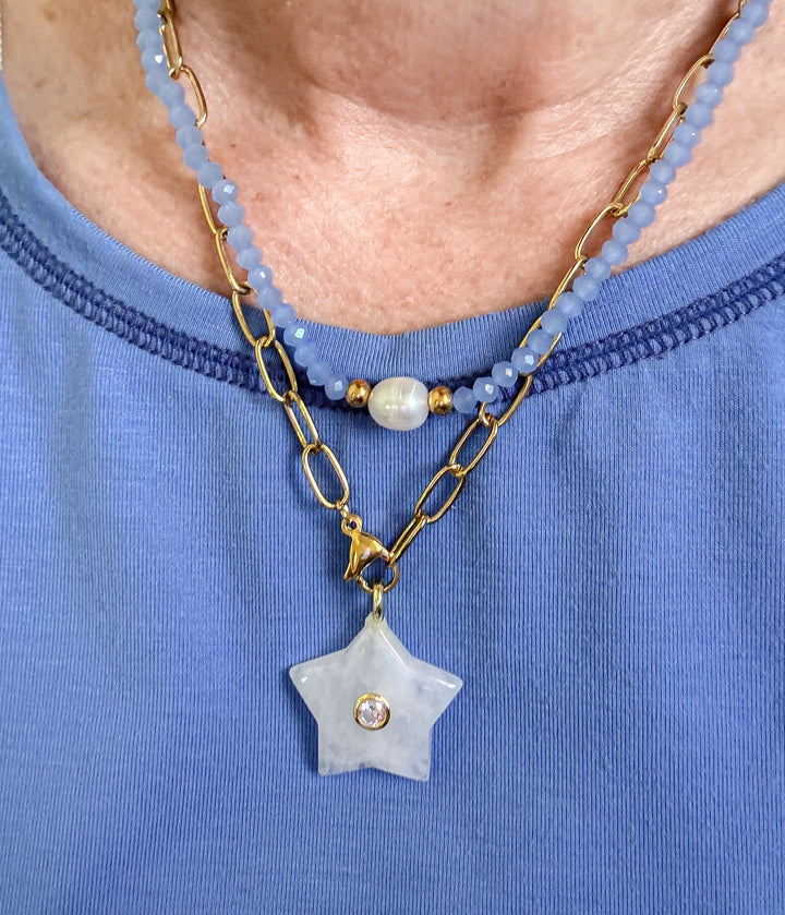 Pearl Pop Crystal Layering Necklace