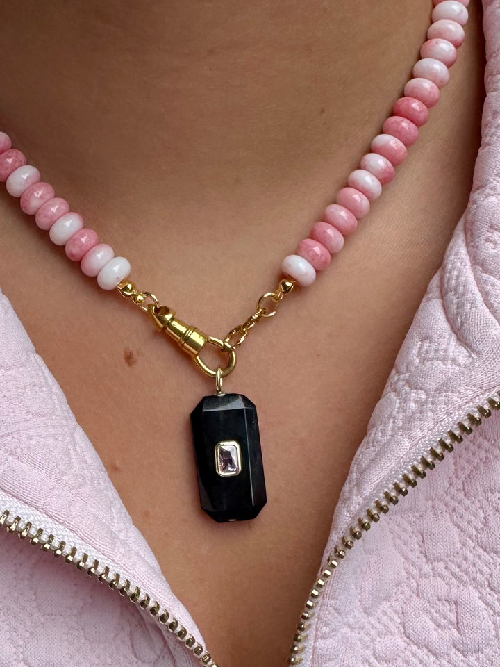 Strawberries and Cream Stone Necklace