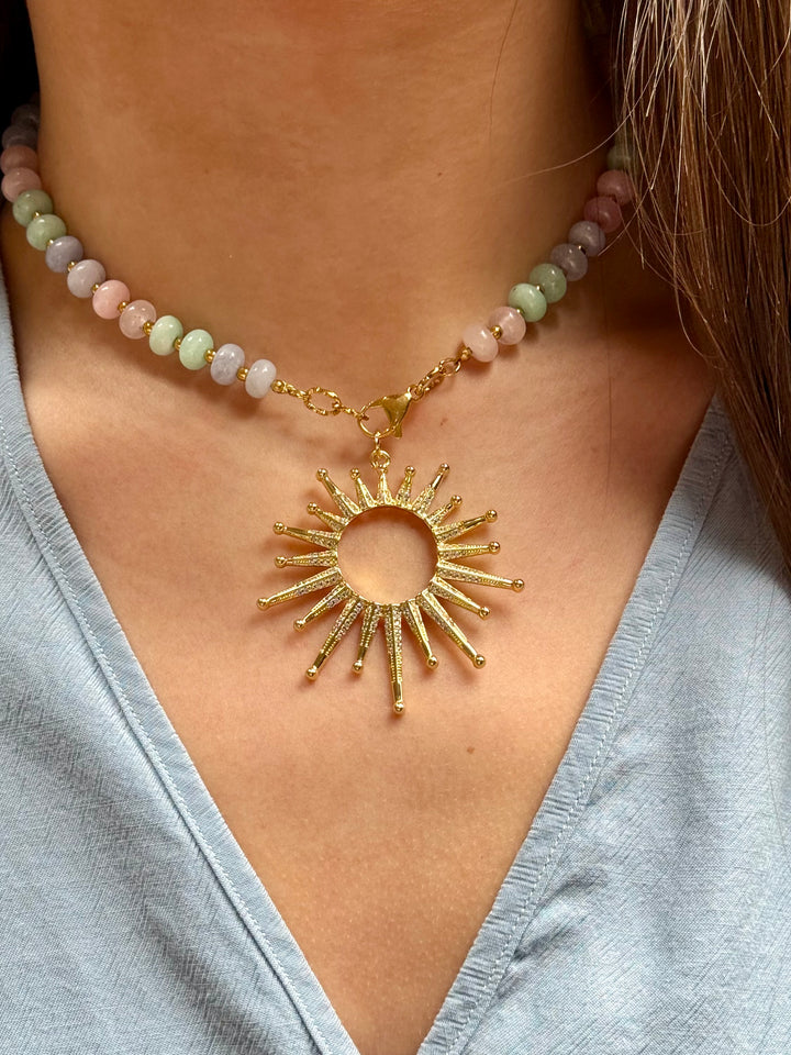 Blush and Mint Stone Beads