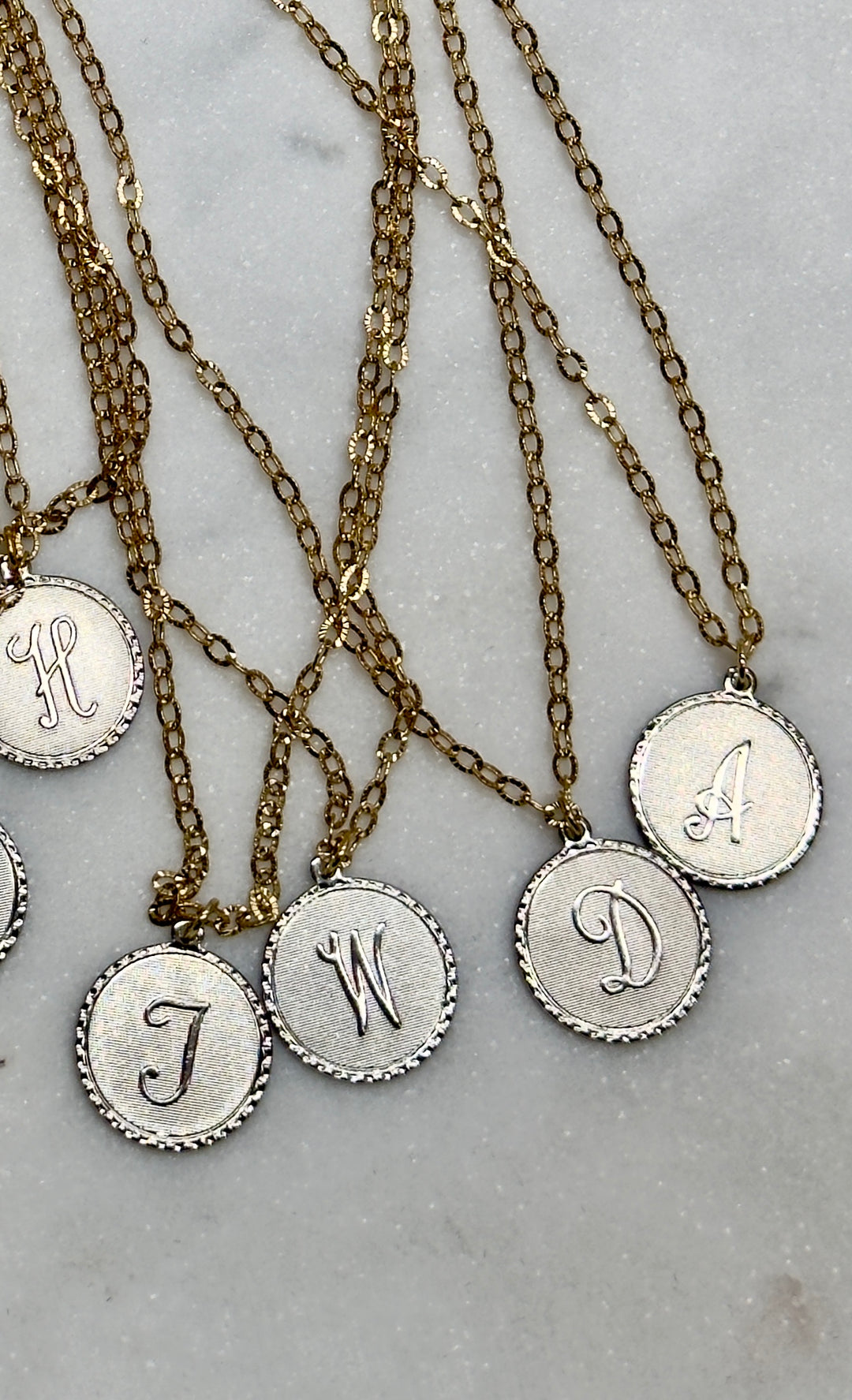 Personalized Mixed Metal Initial Charm Necklace
