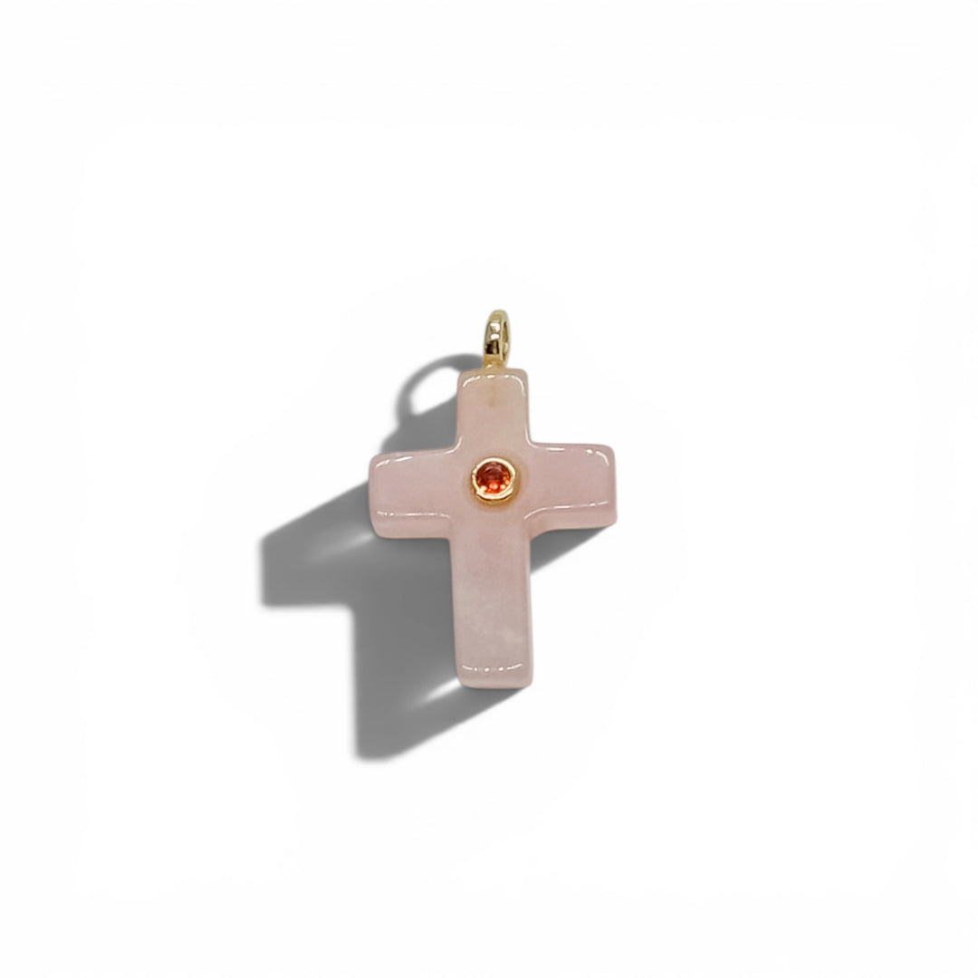 Rose Quartz Cross Pendant