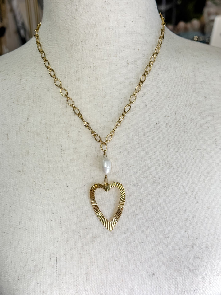 Evermore Heart and Pearl Necklace