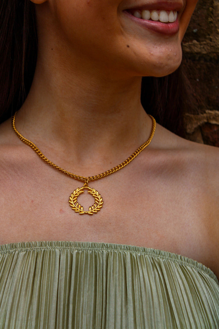 Laurel Necklace in Gold-Plated Steel