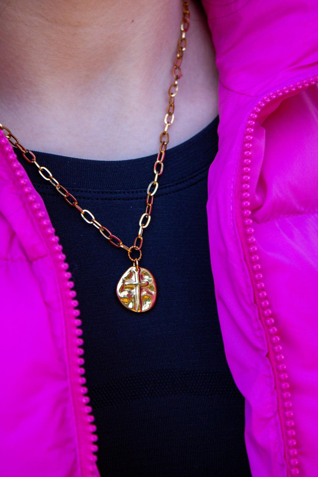 Corrie Cross Coin Necklace