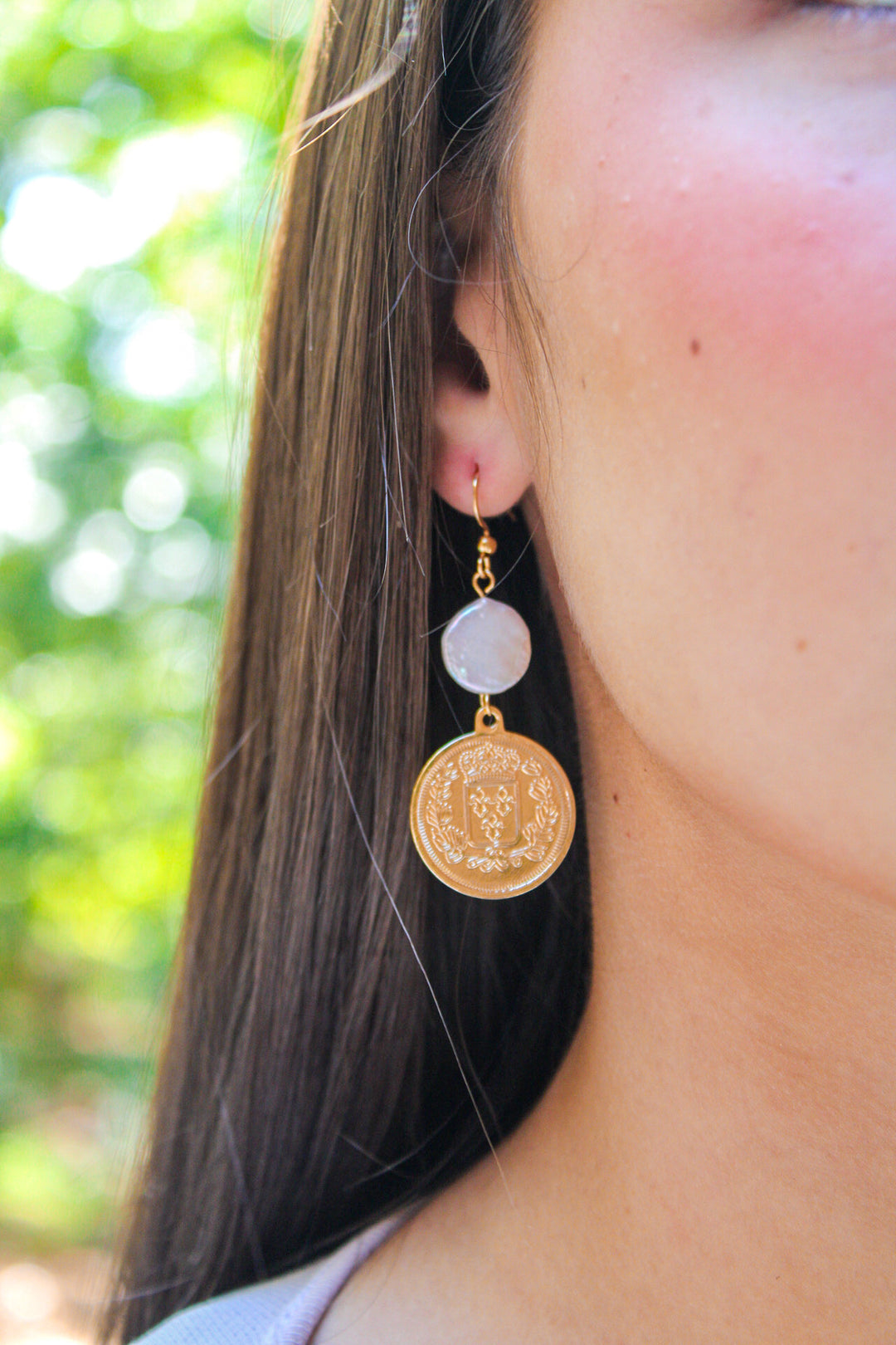 Royal Coin and Pearl Earrings