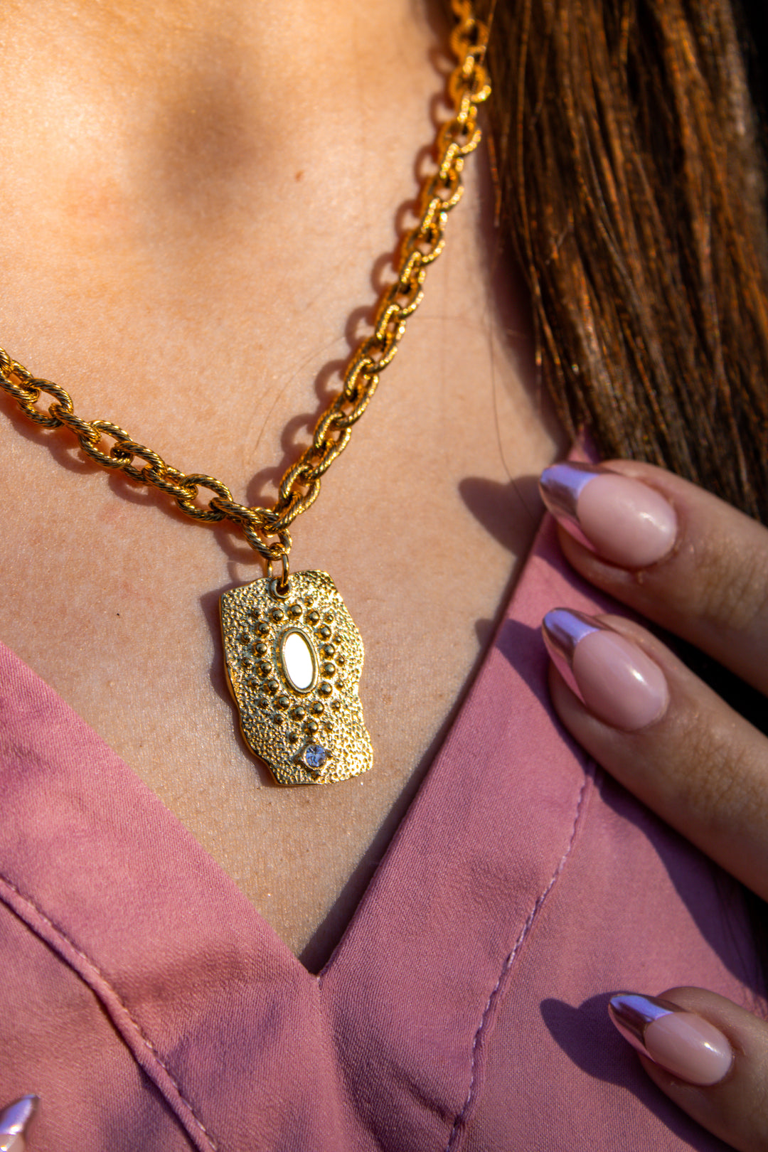 Carmel Mother-of-Pearl Nugget Necklace