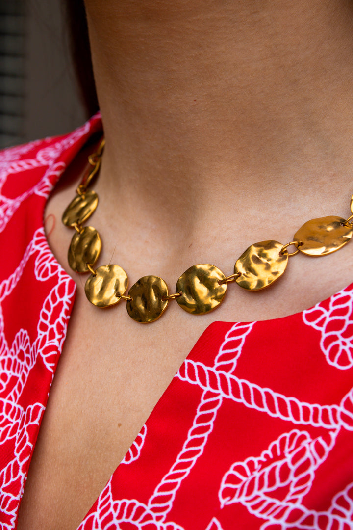 Lexi Hammered Disk Necklace