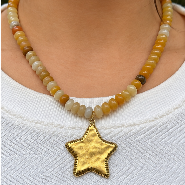 Solara Beaded Star Necklace