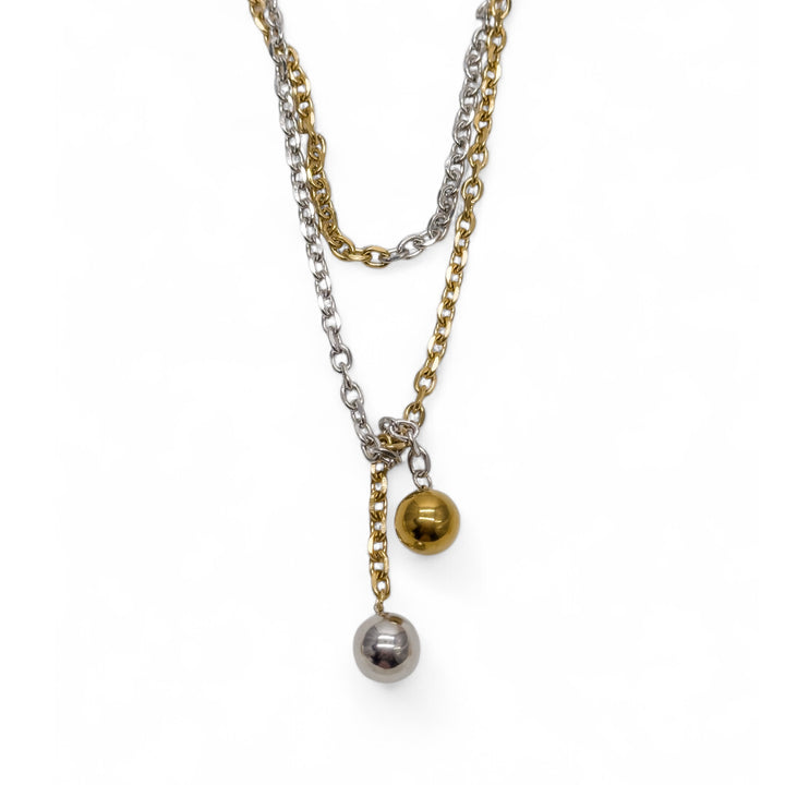Bead Ball Mixed Wrap Necklace