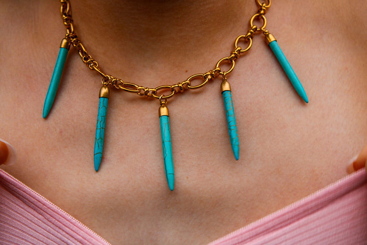 Seaside Turquoise Spike Necklace