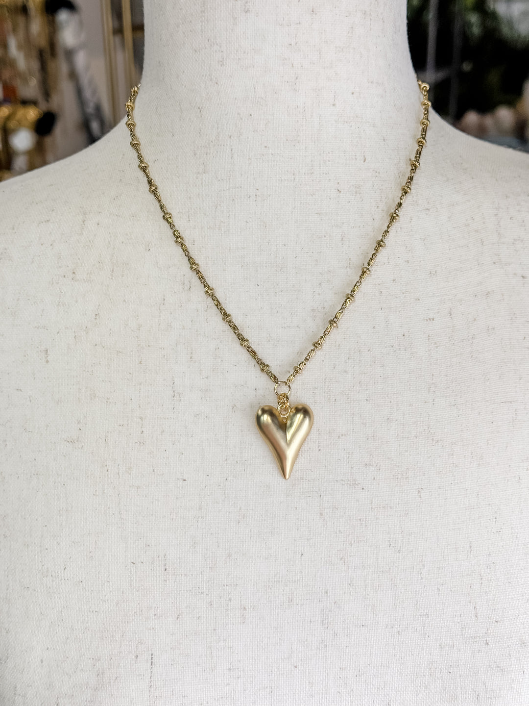 True Love Matte Heart Beaded Necklace