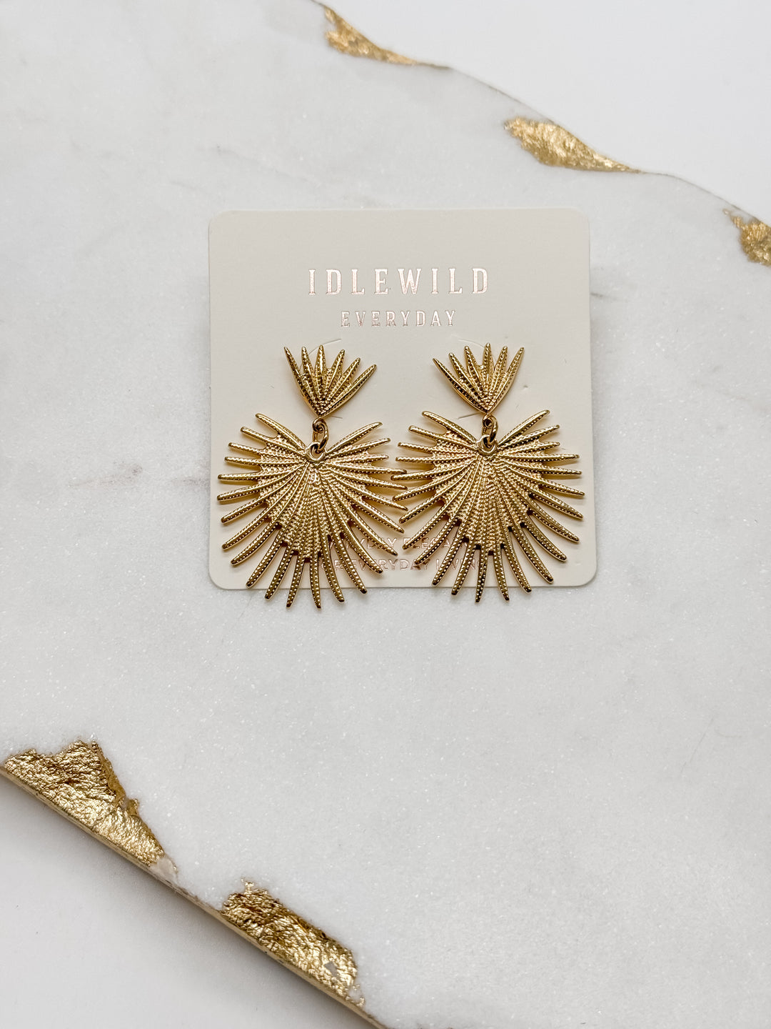 Pegasus Queen Heart Post Earrings in 18k Gold-Plated Steel