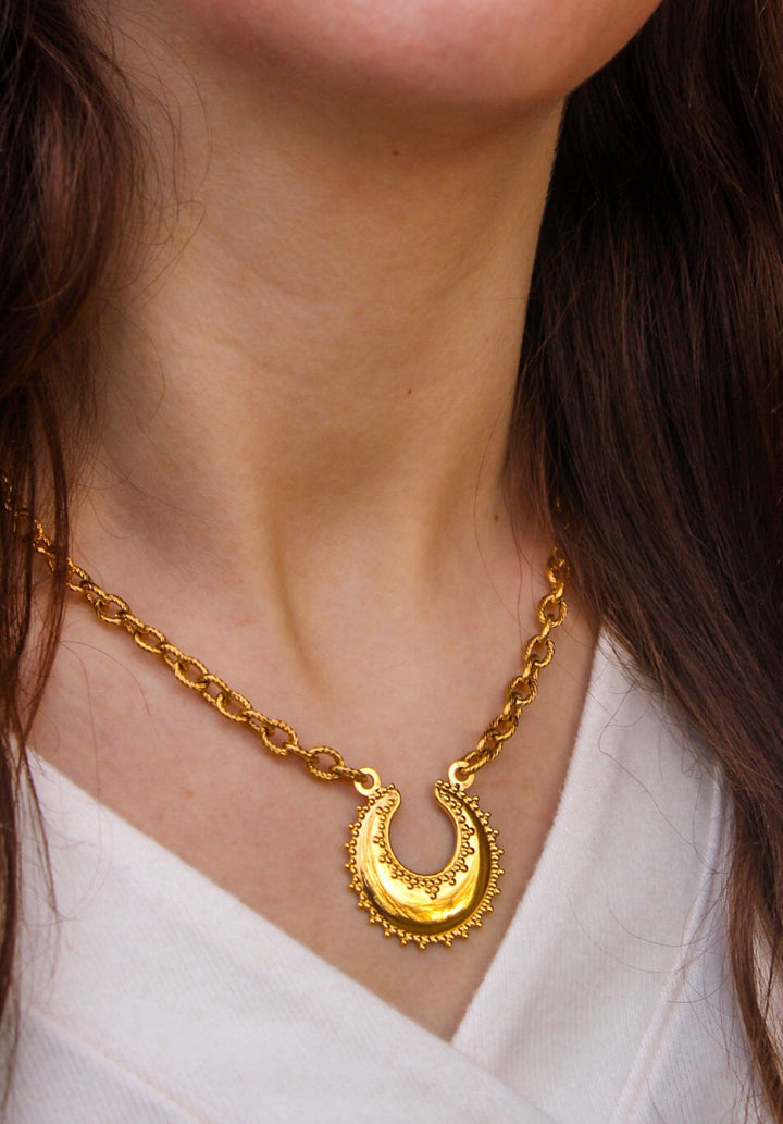 Boho Crescent in 18k Gold-Plated Stainless Steel