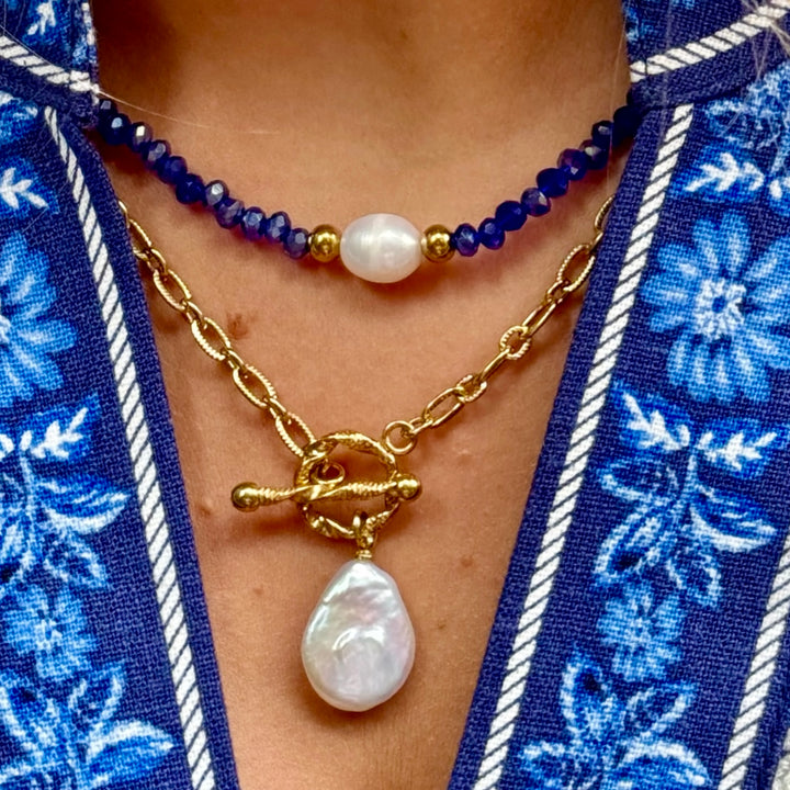 Pearl Pop Crystal Layering Necklace