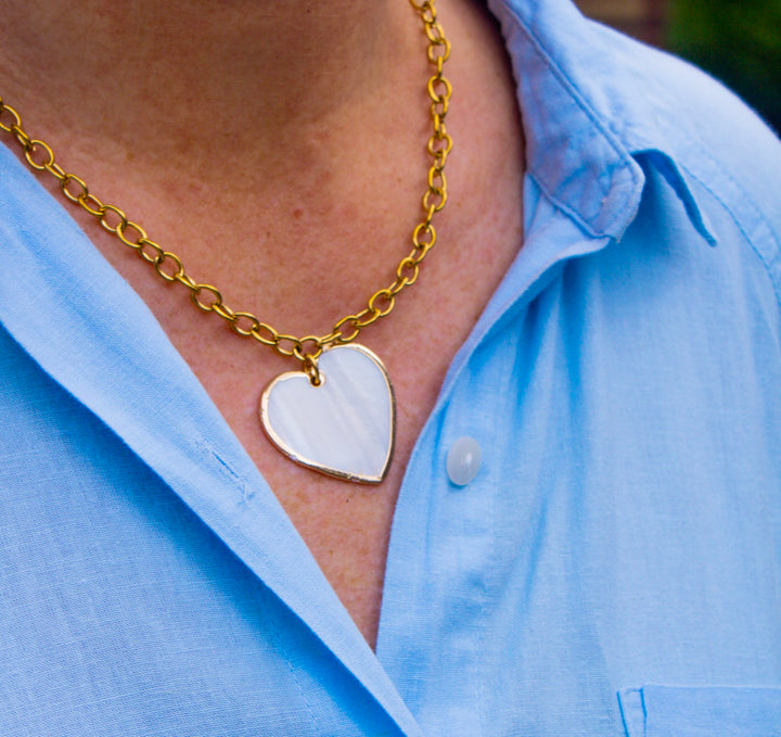Bella Mother-of-Pearl Heart Necklace
