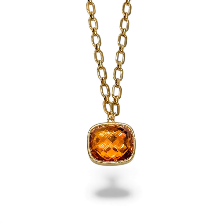 Elegant Mustard Gem Necklace