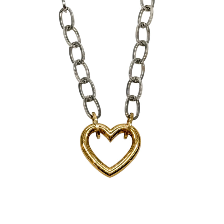 Riley Chunky Open Heart Necklace