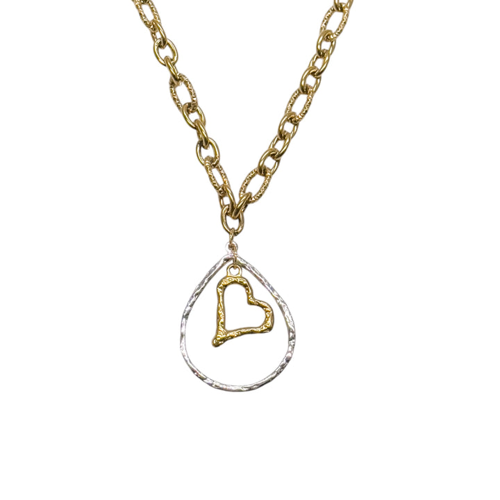 Gabby Mixed Metal Heart Necklace