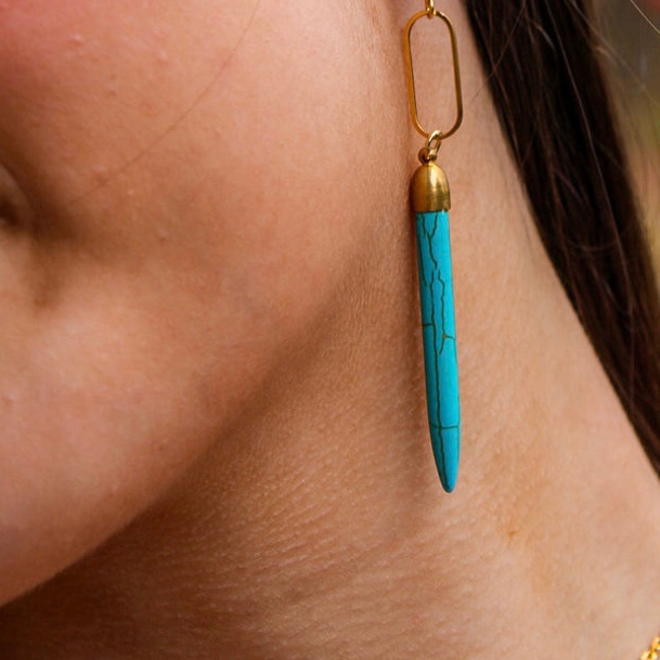 Seaside Turquoise Spike Earrings