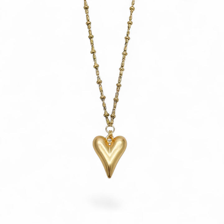 True Love Matte Heart Beaded Necklace