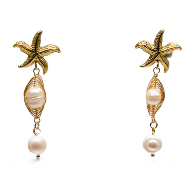 Sea Star Pearl Earrings
