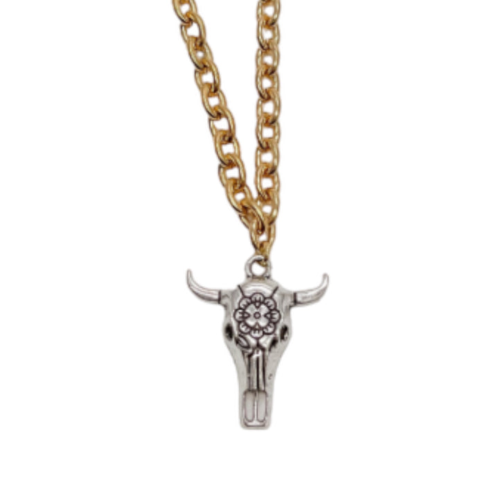 Bullhorn Necklace in Mixed Metals