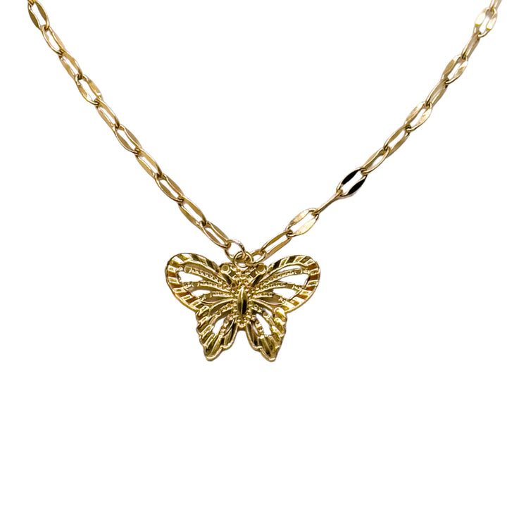Flutterby Butterfly Necklace in Gold-Plated Steel