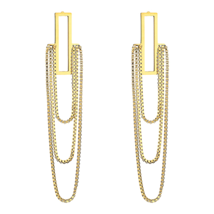 Karina Chain Post Earrings in 18k Gold-Plated Steel