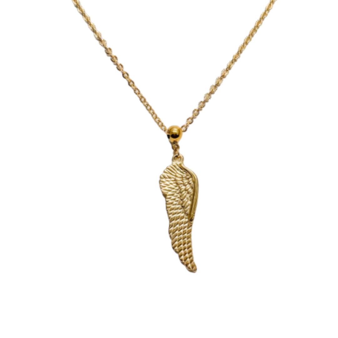 Warrior Wing Necklace in 18k Gold-Plated Steel
