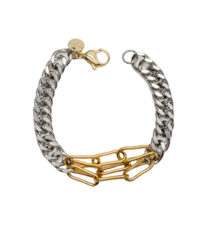 Tori Curb Chain/Paperclip Mixed Bracelet