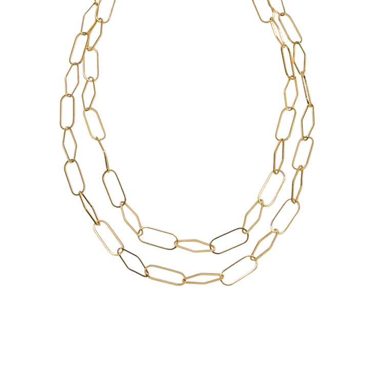 Avery Double Strand Statement Chain Necklace