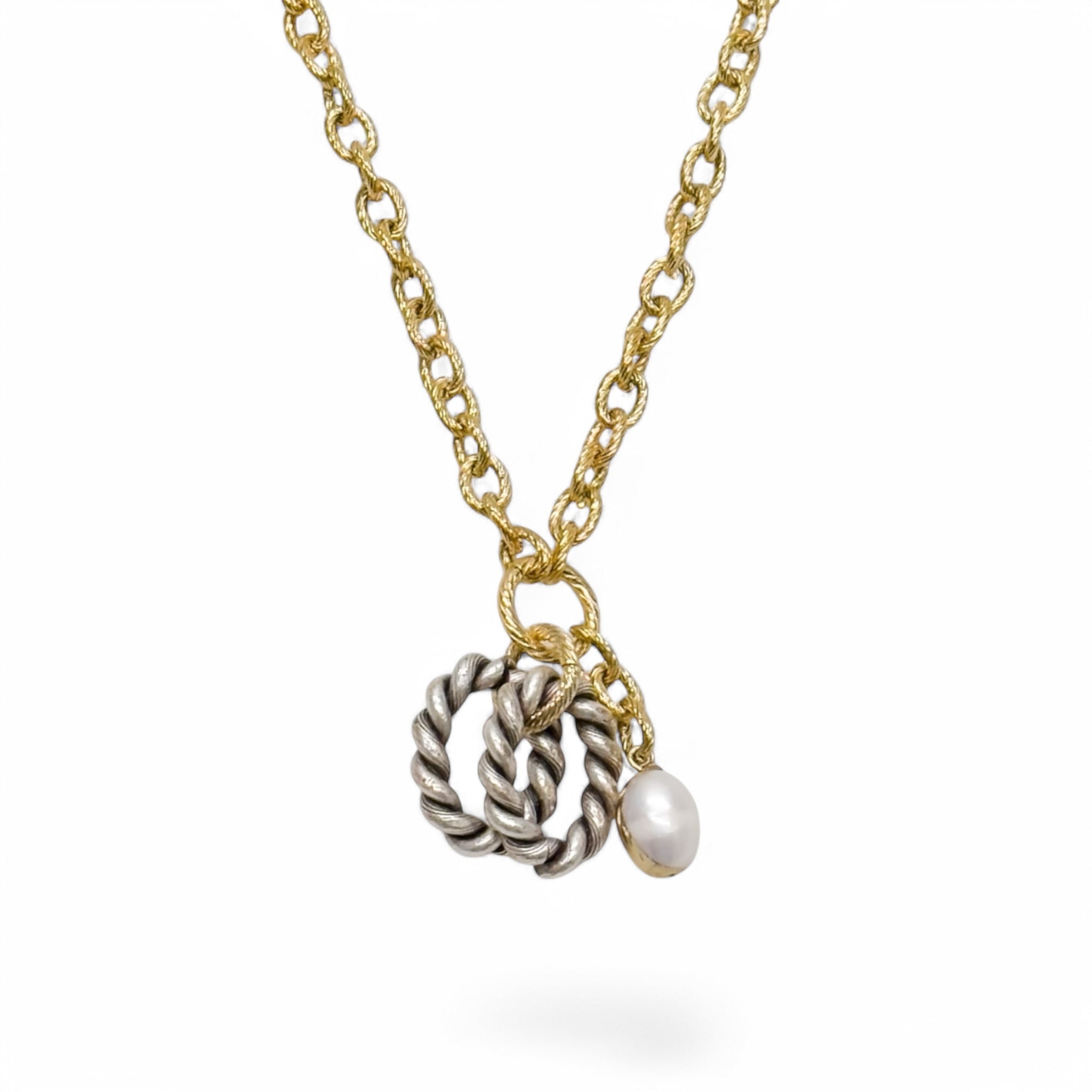 ★PEARLY MORE★ Daily Slide Ball Necklace Ball Chain Necklace w/ Goosebumps Connector & Rondel - AA