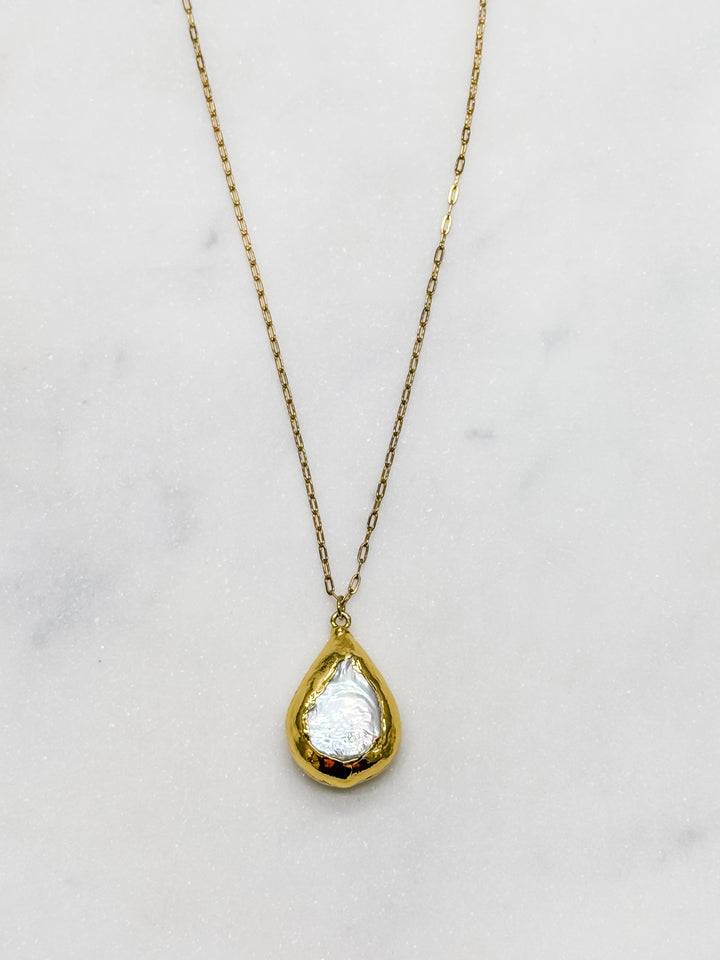 Bayside Teardrop Baroque Pearl Necklace