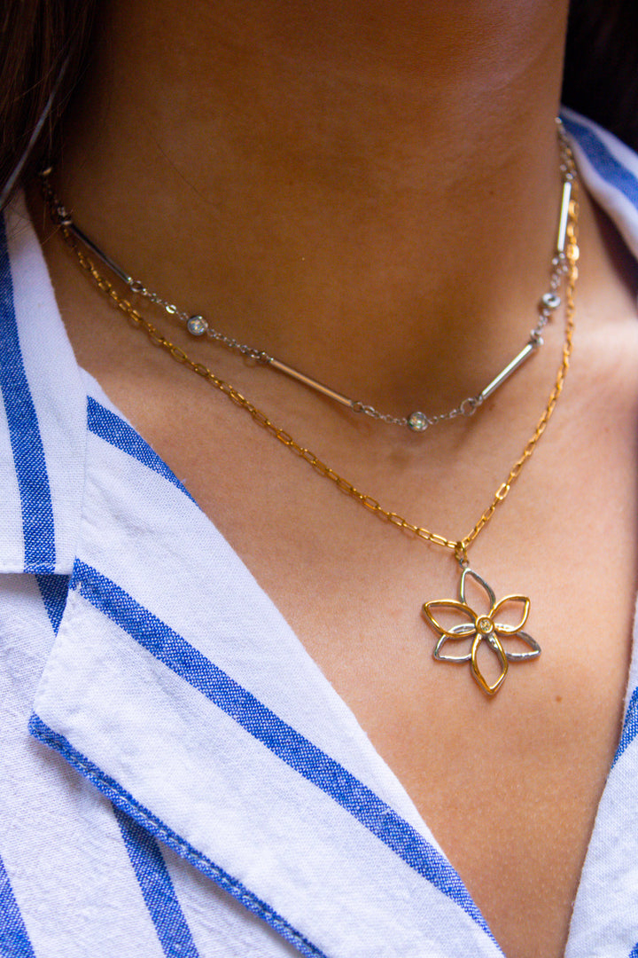 Lizzie Mixed Metal Petals Necklace