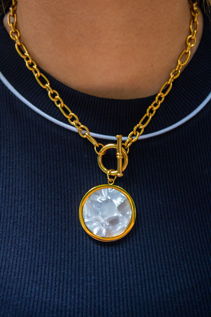 Lucia Medallion Toggle Necklace