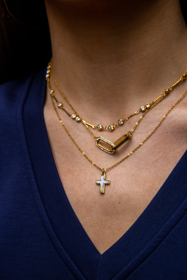 Link It Up Necklace in 18K Gold-Plated Stainless Steel