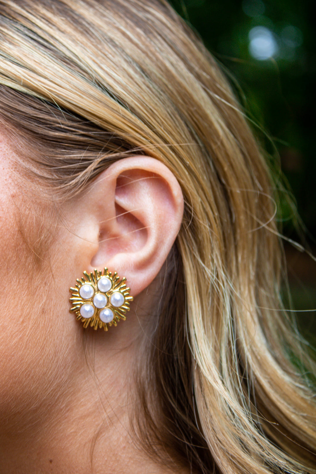 Vintage Style Pearl Starburst Studs