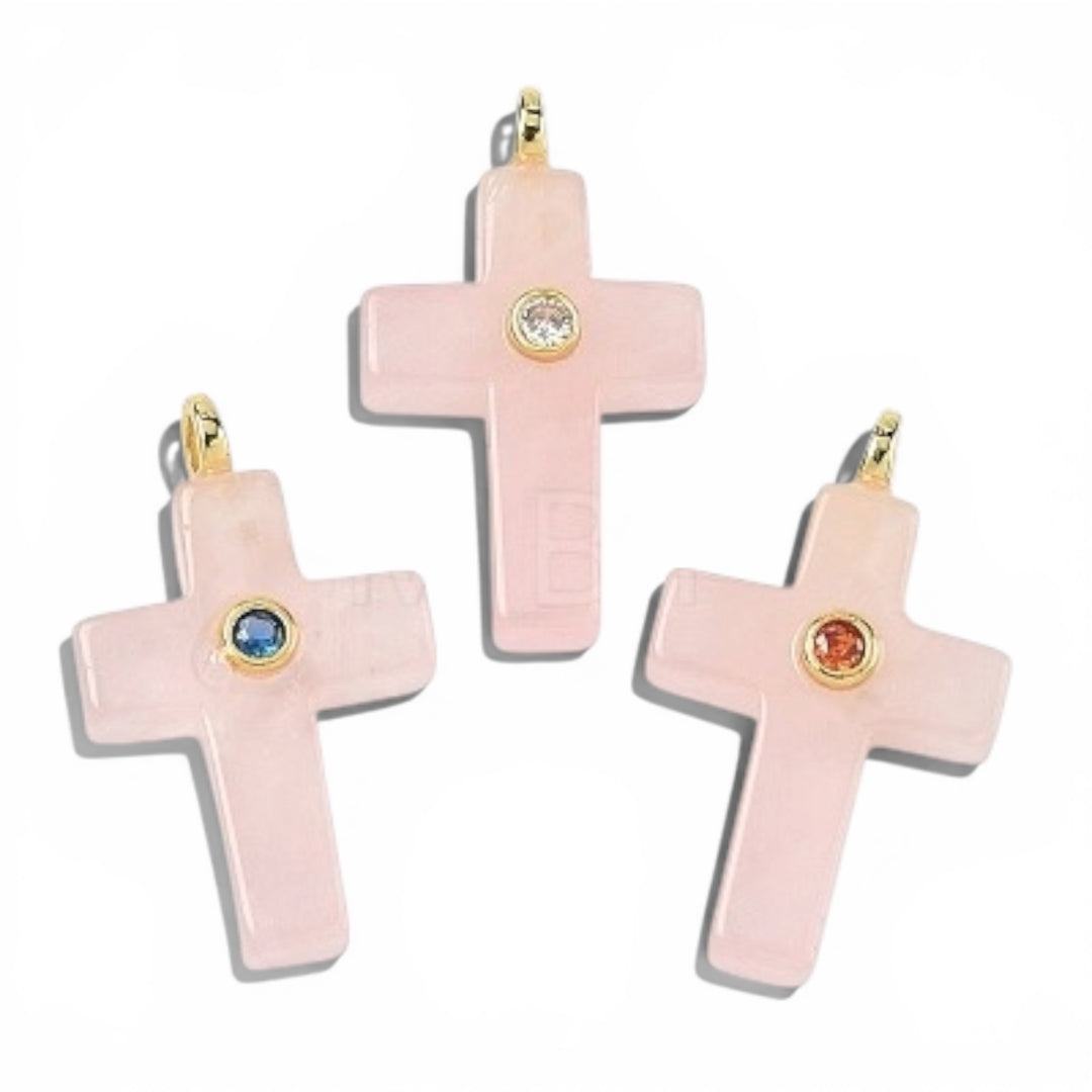 Rose Quartz Cross Pendant