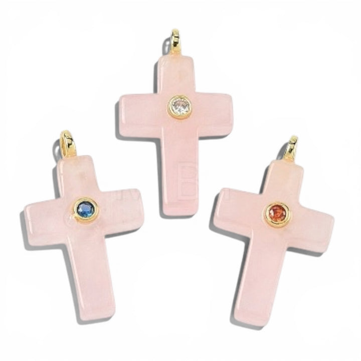 Rose Quartz Cross Pendant