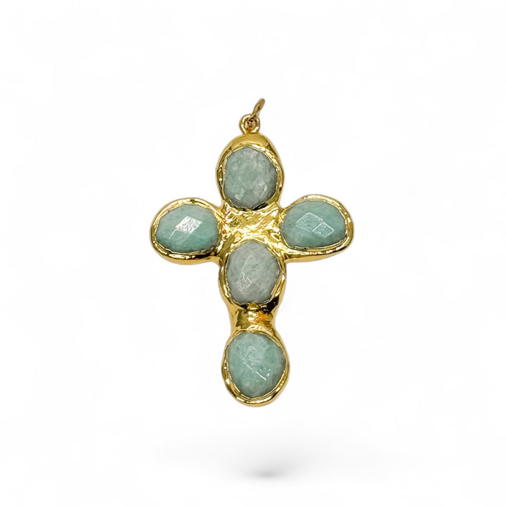 Seafoam Stone Cross Pendant