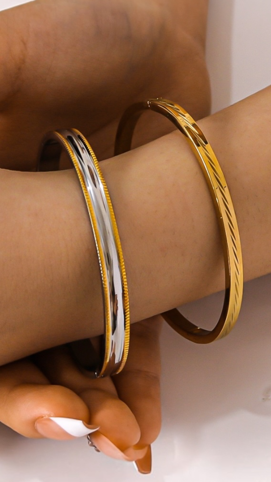 Sleek Mixed Metal Bangle