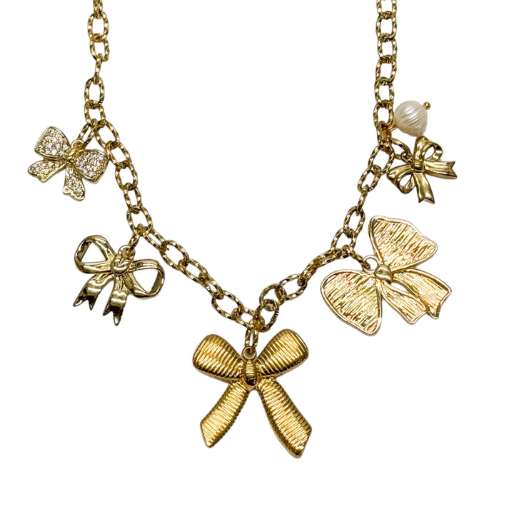 Prissy Bow Charm Necklace