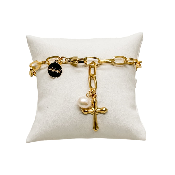 Promise Cross Charm Bracelet