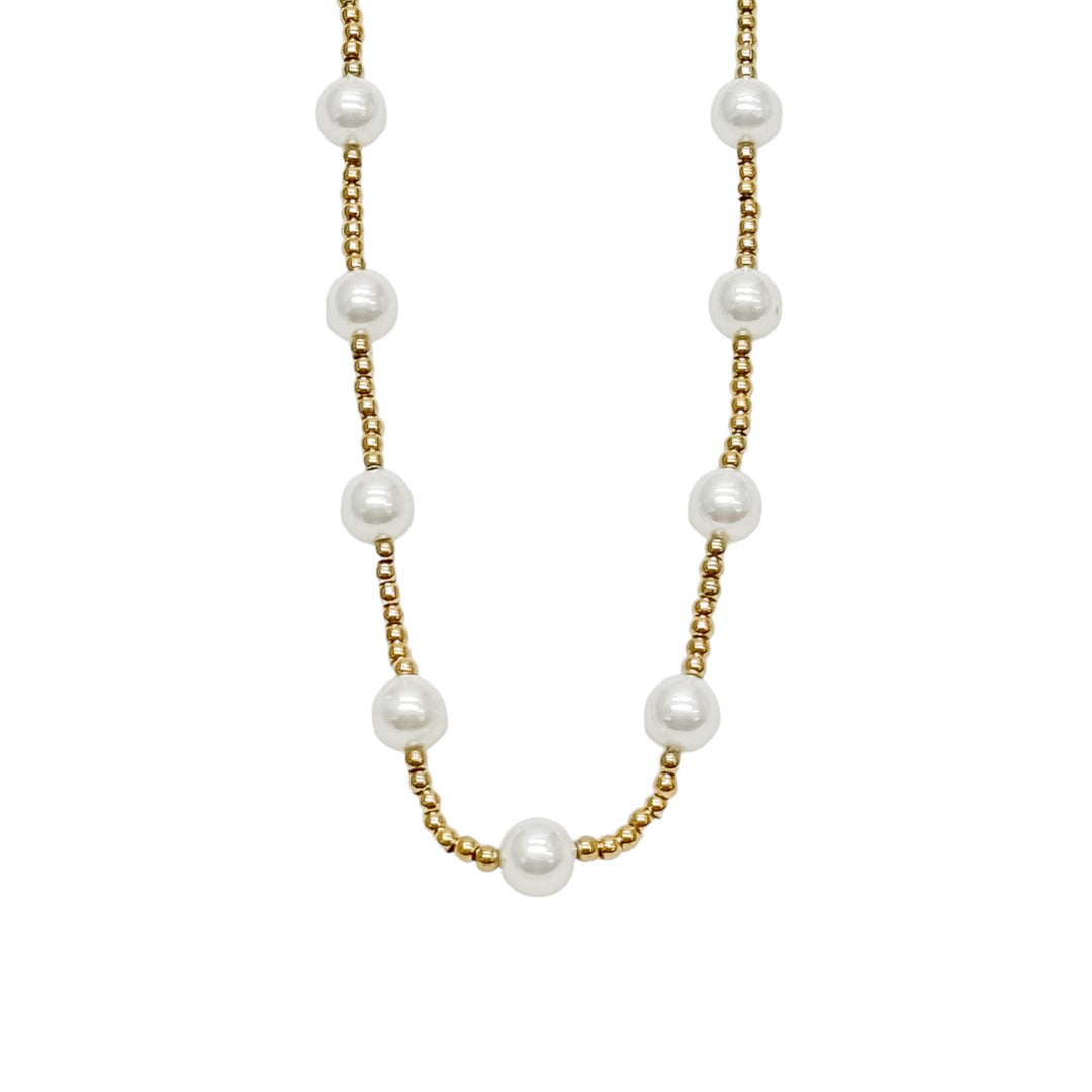 Ansley Beaded Pearl Necklace